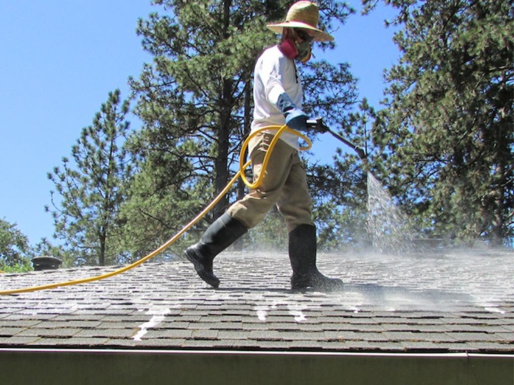 Roof cleaning before solar panel installation